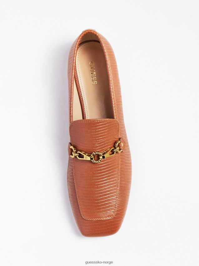 Guess brun marta loafer i ekte skinn brun kvinner F0LJ805498