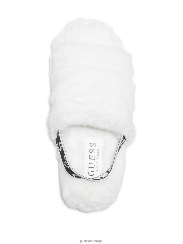 Guess hvite liddie tøfler i fuskepels hvit kvinner F0LJ807515