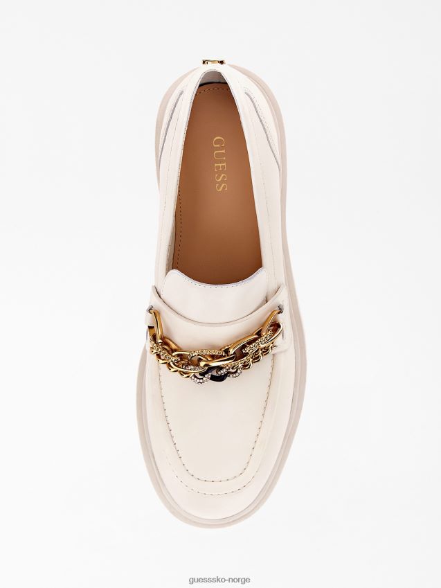 Guess kabela ekte skinn mokkasin hvit multi hvit multi kvinner F0LJ805607
