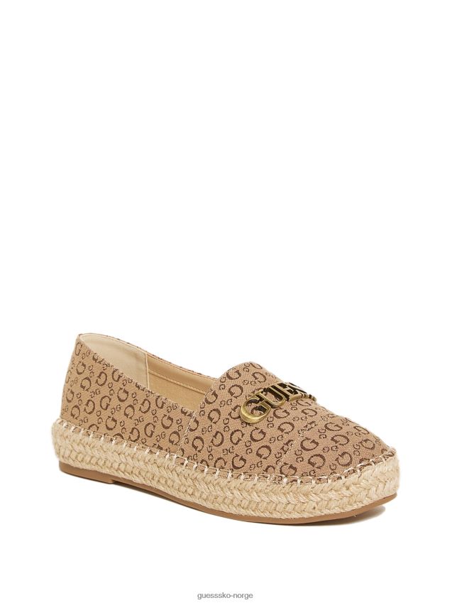 Guess laini logo espadriller brun brun kvinner F0LJ807484