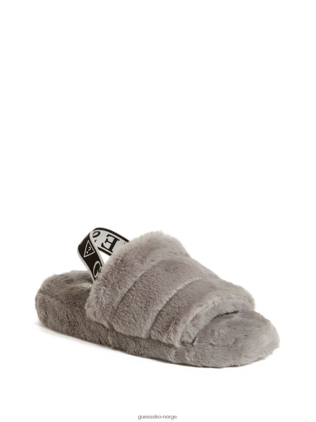Guess liddie tøfler i fuskepels grå grå kvinner F0LJ807518