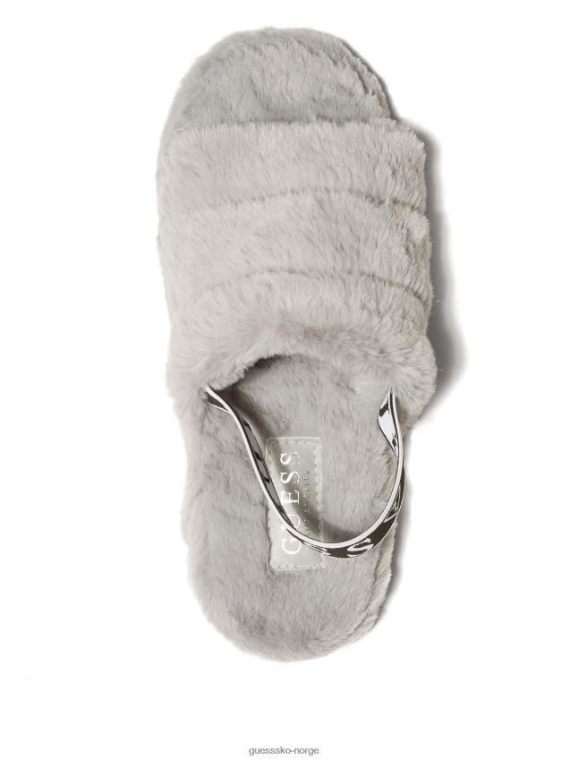 Guess liddie tøfler i fuskepels grå grå kvinner F0LJ807518