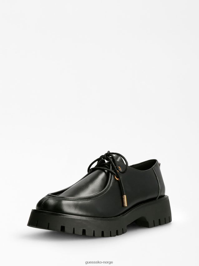 Guess svart mirka loafer med snøre i ekte skinn svart kvinner F0LJ803593