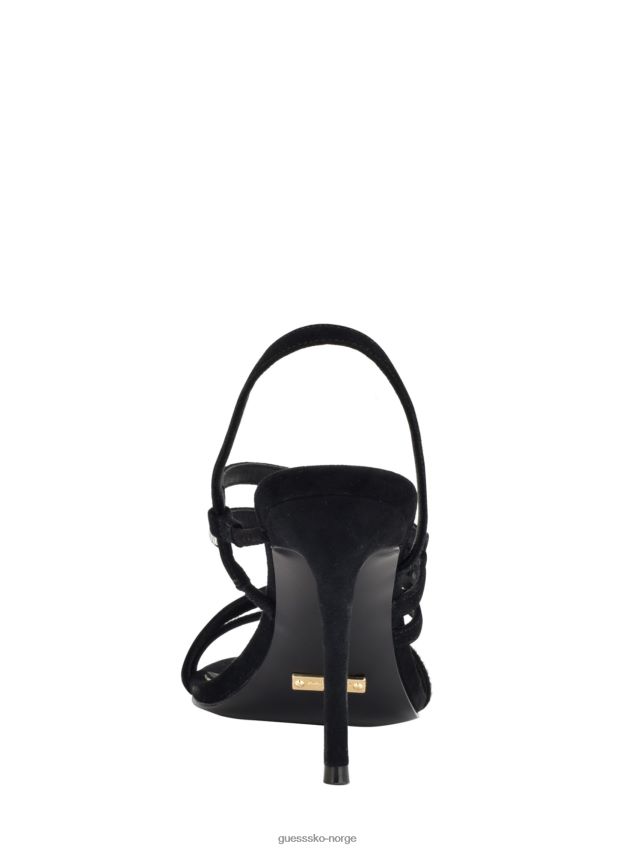 Guess black1 kaden crystal strappy hæl svart 1 kvinner F0LJ809172
