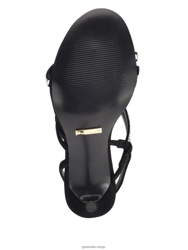 Guess black1 kaden crystal strappy hæl svart 1 kvinner F0LJ809172