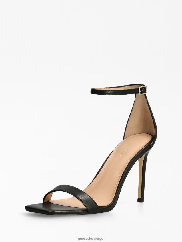 Guess devon ekte skinn sandal svart svart kvinner F0LJ803886