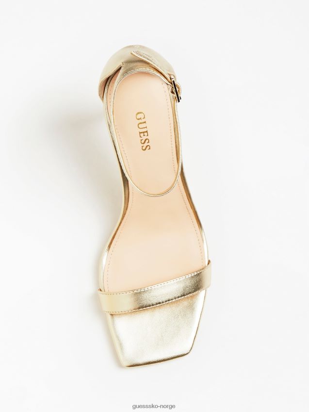 Guess foliert devon-sandal i ekte skinnbeige beige kvinner F0LJ805538