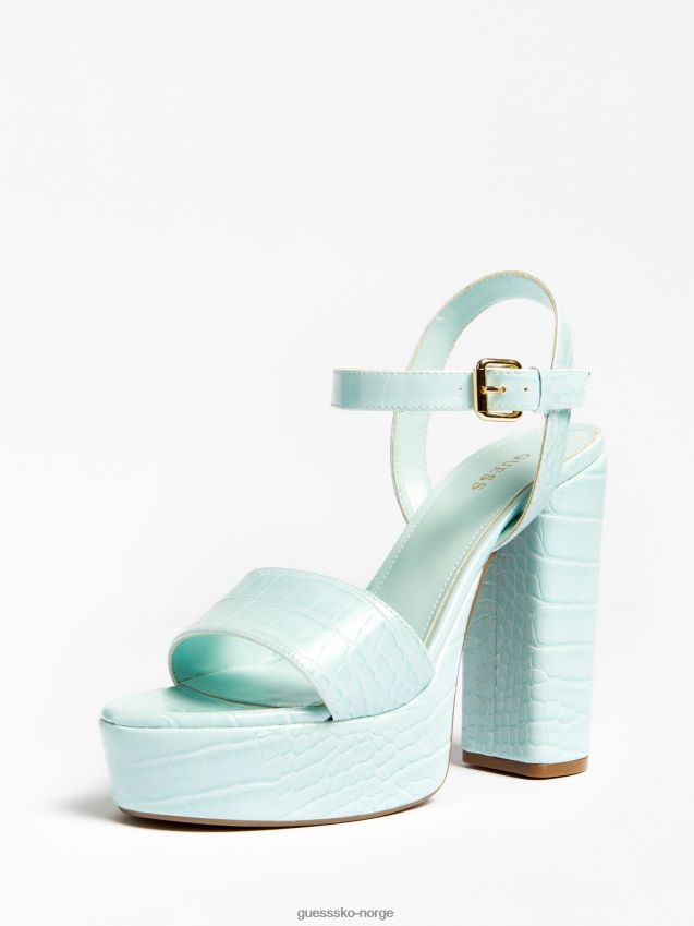 Guess gabela lyseblå sandal med krokodilletrykk lyse blå kvinner F0LJ803804