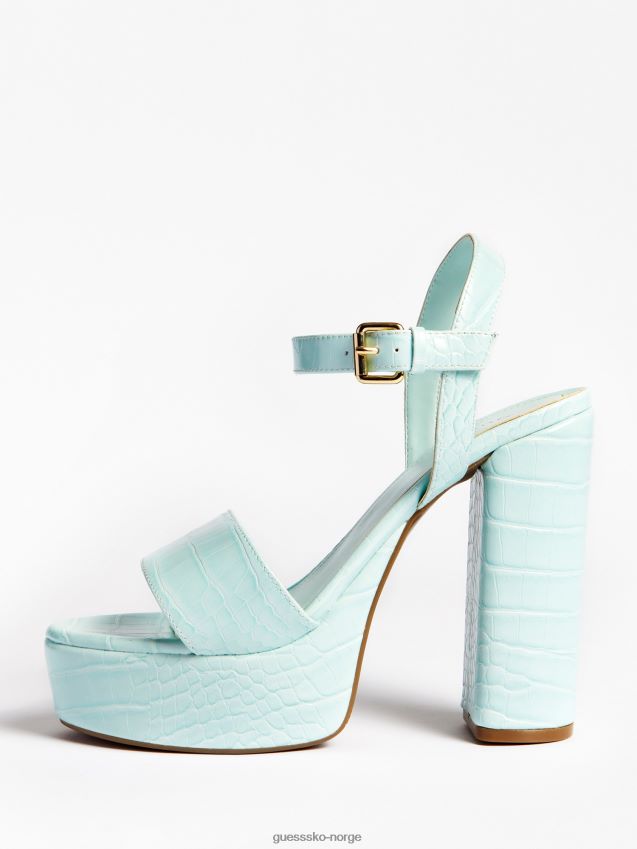 Guess gabela lyseblå sandal med krokodilletrykk lyse blå kvinner F0LJ803804