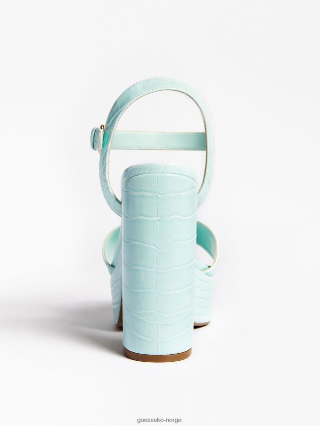 Guess gabela lyseblå sandal med krokodilletrykk lyse blå kvinner F0LJ803804