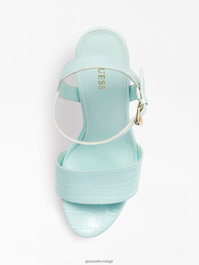 Guess gabela lyseblå sandal med krokodilletrykk lyse blå kvinner F0LJ803804