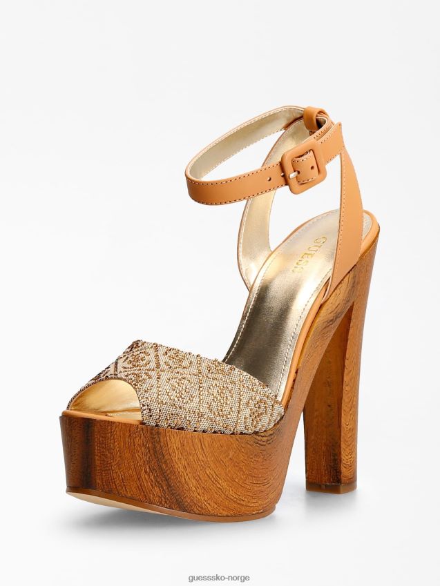 Guess garza rhinestone detaljert sandal beige beige kvinner F0LJ805512