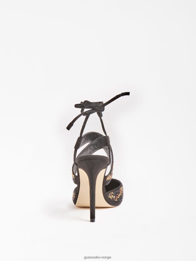 Guess glødende animalier rhinestone sandal svart svart kvinner F0LJ805547