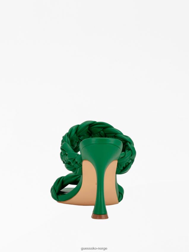 Guess harlie flettet muldyr med hæl grønn kvinner F0LJ803510