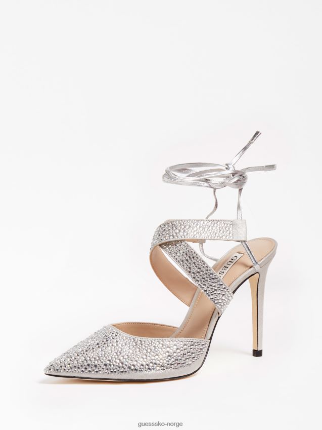 Guess hvit glødende rhinestone sandal hvit kvinner F0LJ805621