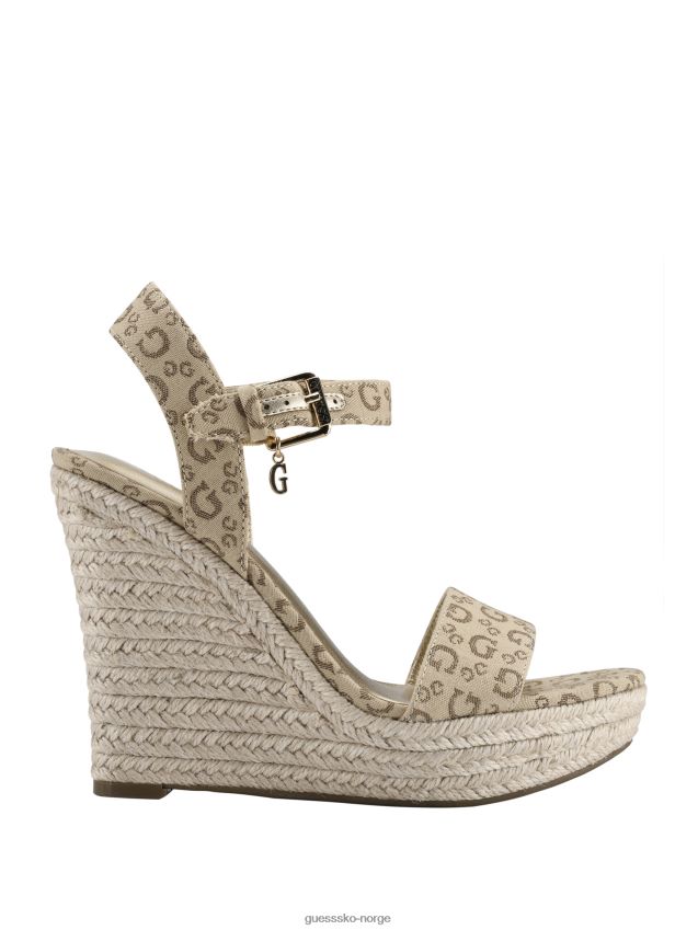 Guess lt brun tracey logo espadrillekiler Den er brun kvinner F0LJ807546