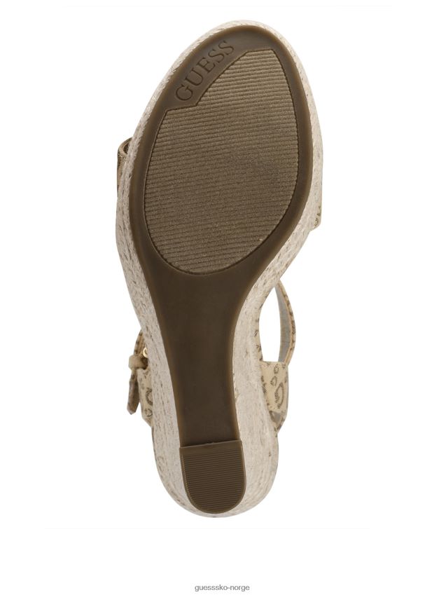 Guess lt brun tracey logo espadrillekiler Den er brun kvinner F0LJ807546