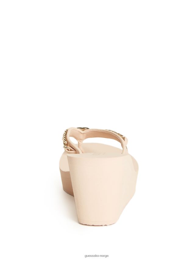 Guess lys rosa sagey kjede plattform flip flops lyserosa kvinner F0LJ807605