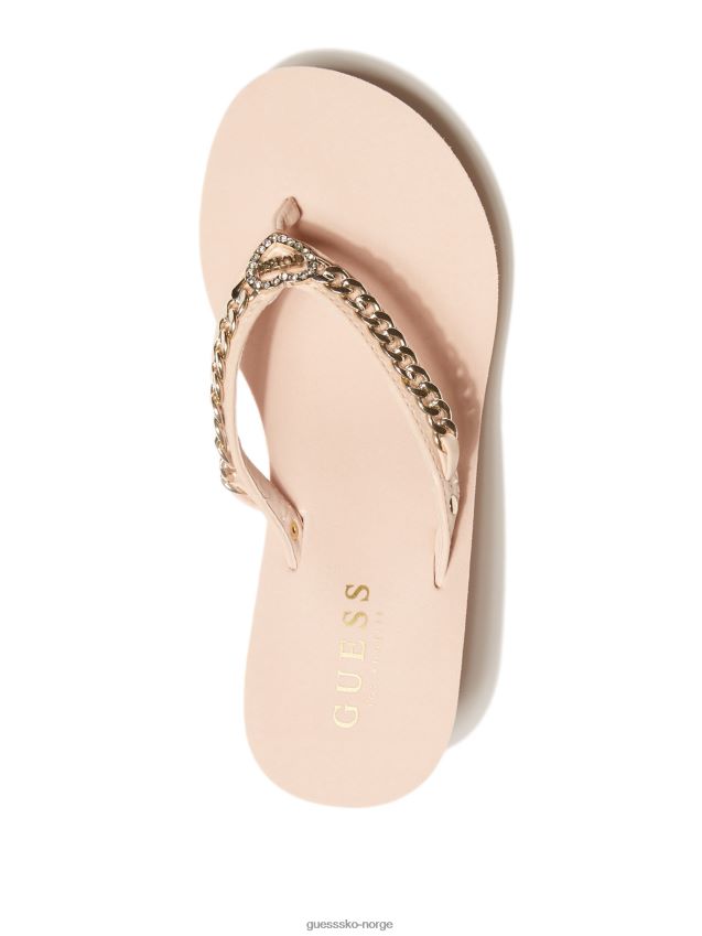 Guess lys rosa sagey kjede plattform flip flops lyserosa kvinner F0LJ807605