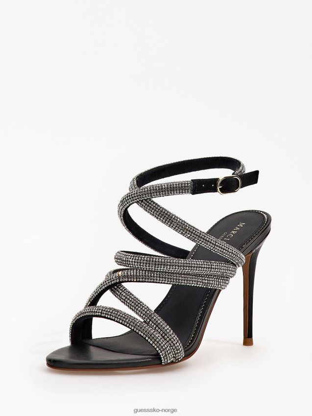 Guess rhinestone marciano skinn sandaler svart svart kvinner F0LJ803417
