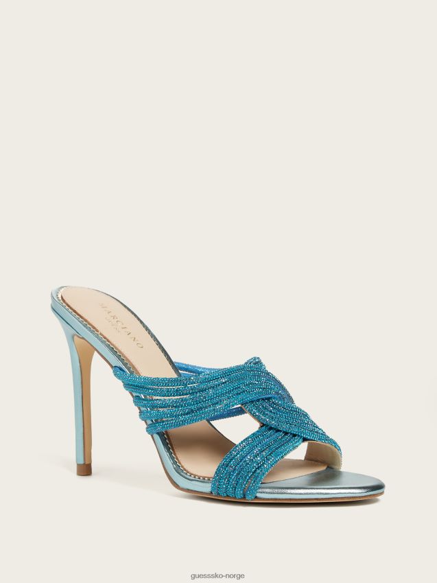 Guess rhinestone strappy hæl mellomblå mellomblå kvinner F0LJ8010024