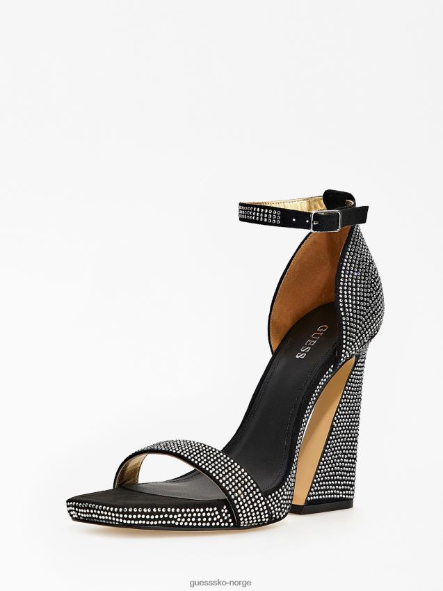 Guess svart morra rhinestone sandal svart kvinner F0LJ805558