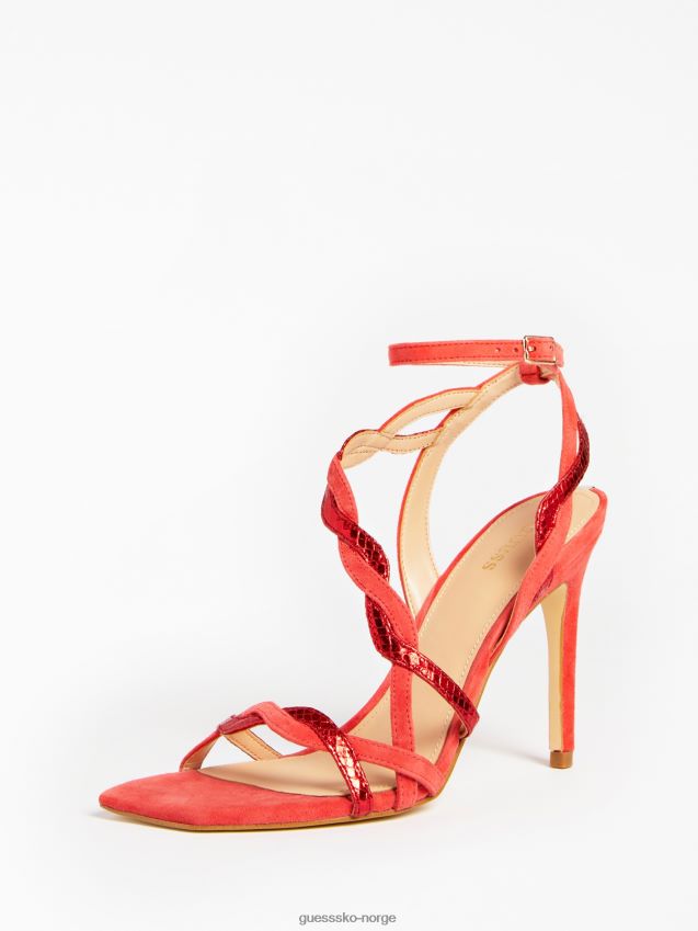 Guess syivia sandal med laminert detalj, rød rød kvinner F0LJ805613