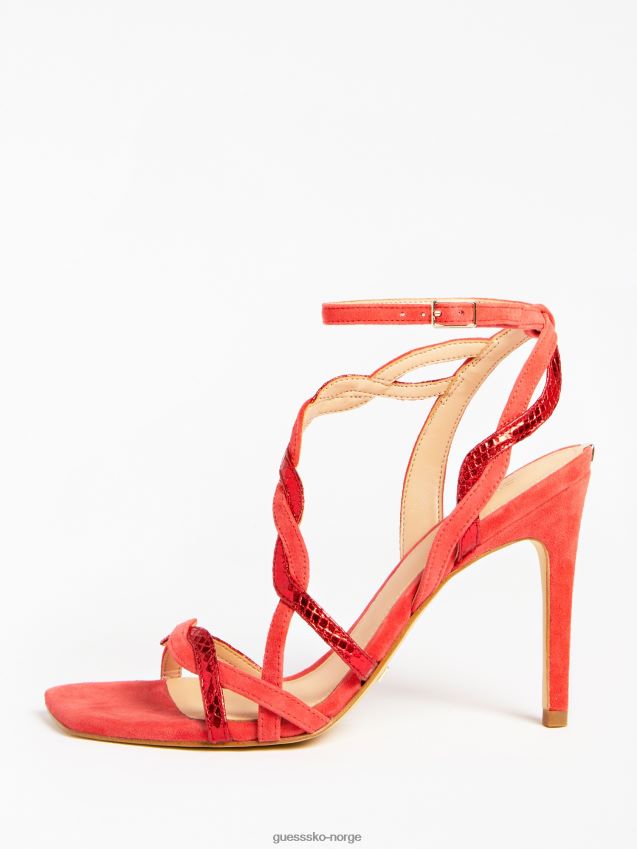 Guess syivia sandal med laminert detalj, rød rød kvinner F0LJ805613