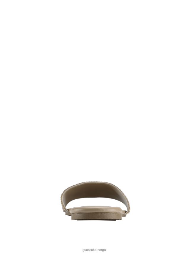 Guess Billa rhinestone slidesandaler lys naturlig lys naturlig kvinner F0LJ807547