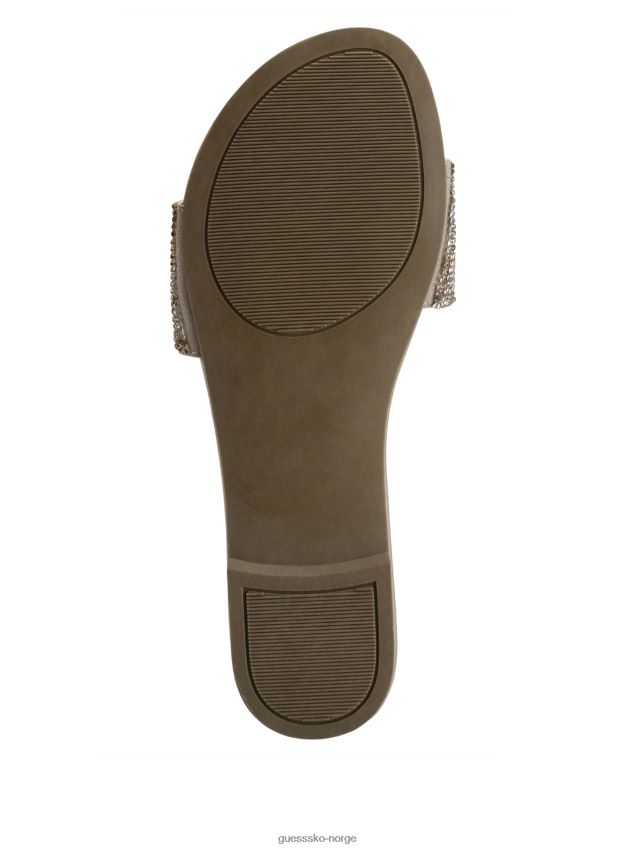 Guess Billa rhinestone slidesandaler lys naturlig lys naturlig kvinner F0LJ807547