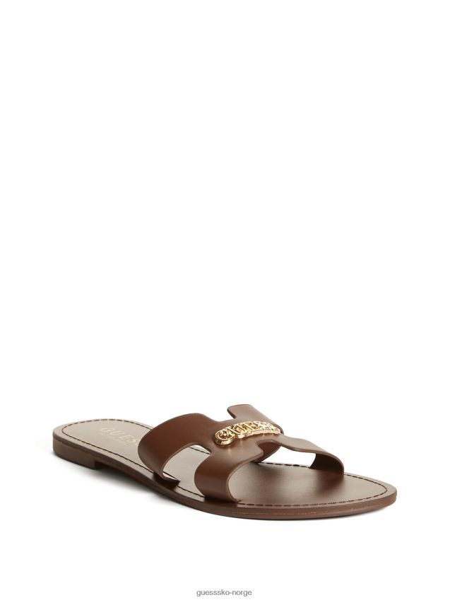 Guess isabell slide sandaler sjokolade sjokolade kvinner F0LJ807577