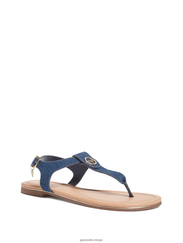 Guess karamell t-rem sandaler denim denim kvinner F0LJ807554