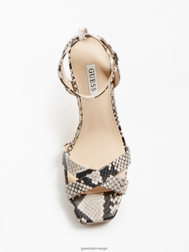Guess karesa python print sandal grå multi grå multi kvinner F0LJ806668