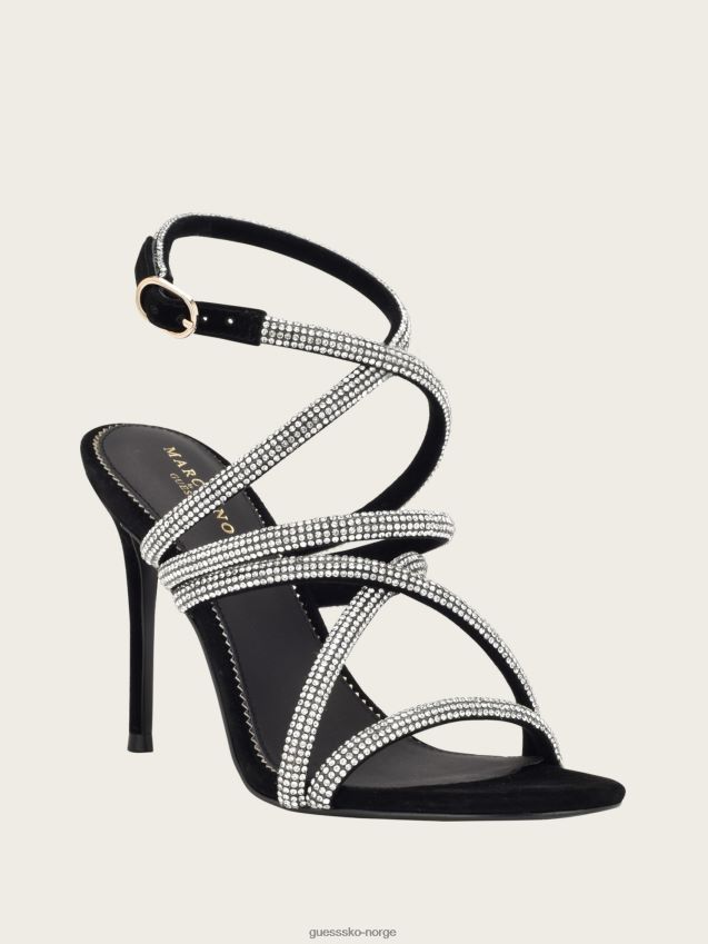 Guess kentas strappy sandal blk semsket skinn blk semsket skinn kvinner F0LJ8010018