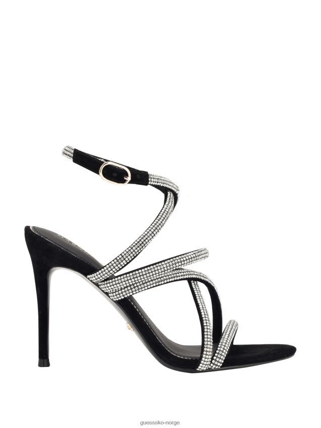 Guess kentas strappy sandal blk semsket skinn blk semsket skinn kvinner F0LJ8010018
