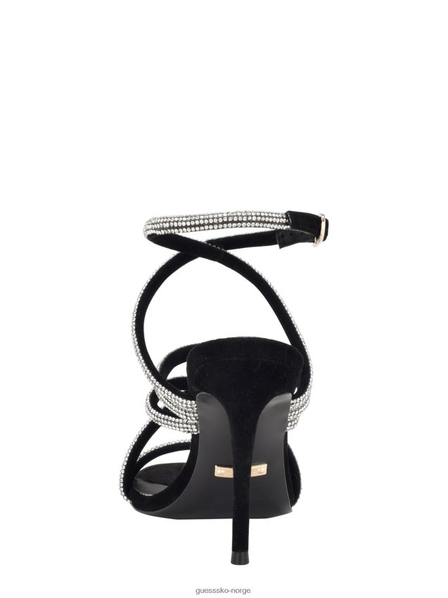 Guess kentas strappy sandal blk semsket skinn blk semsket skinn kvinner F0LJ8010018