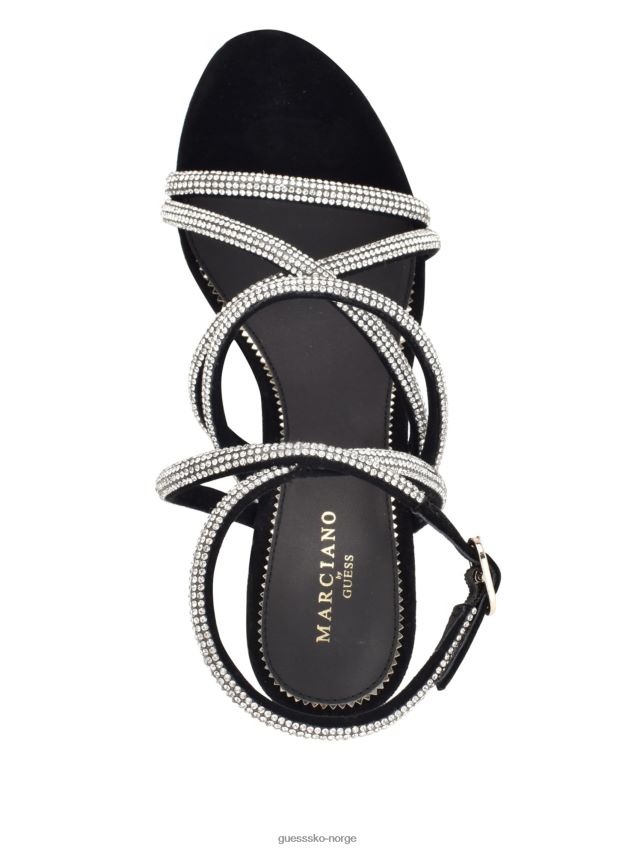 Guess kentas strappy sandal blk semsket skinn blk semsket skinn kvinner F0LJ8010018