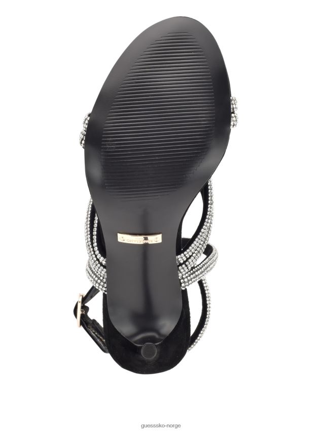 Guess kentas strappy sandal blk semsket skinn blk semsket skinn kvinner F0LJ8010018