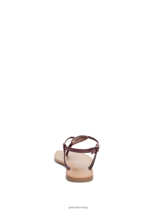 Guess mørk lilla sandaler med t-rem mørklilla kvinner F0LJ807528