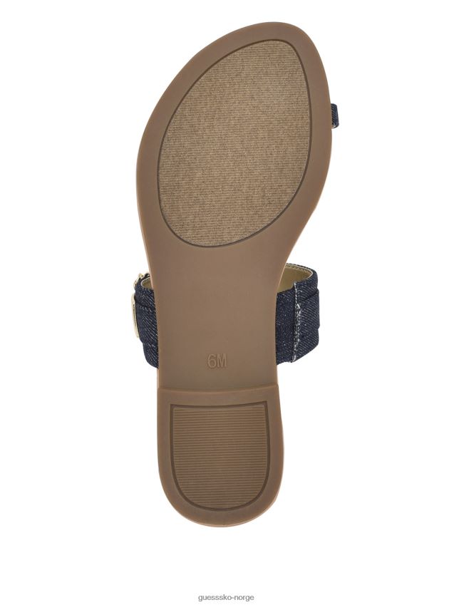 Guess mørkeblått stoff landen denim kjede sandaler mørkeblått stoff kvinner F0LJ807588