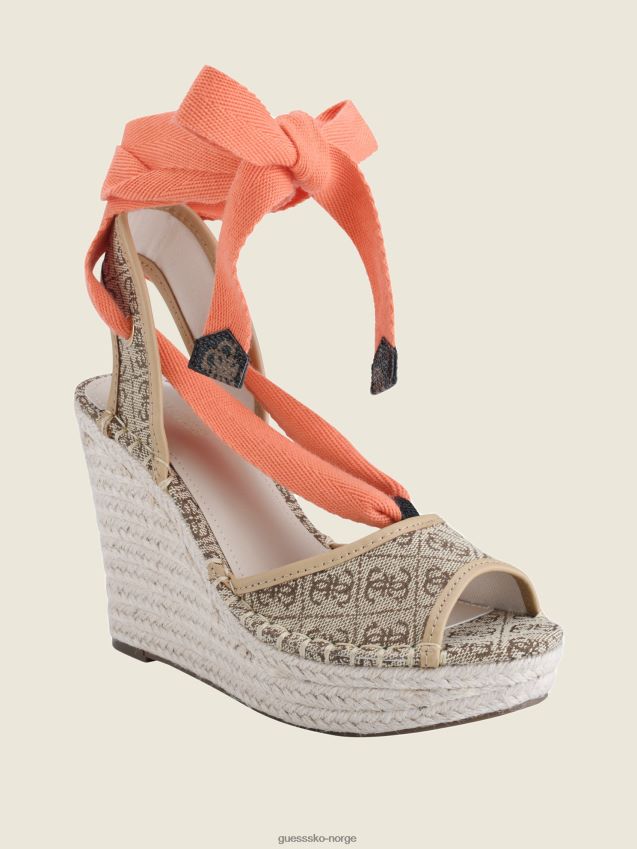 Guess mellombrunt halona slips espadrillekiler middels brun kvinner F0LJ809986
