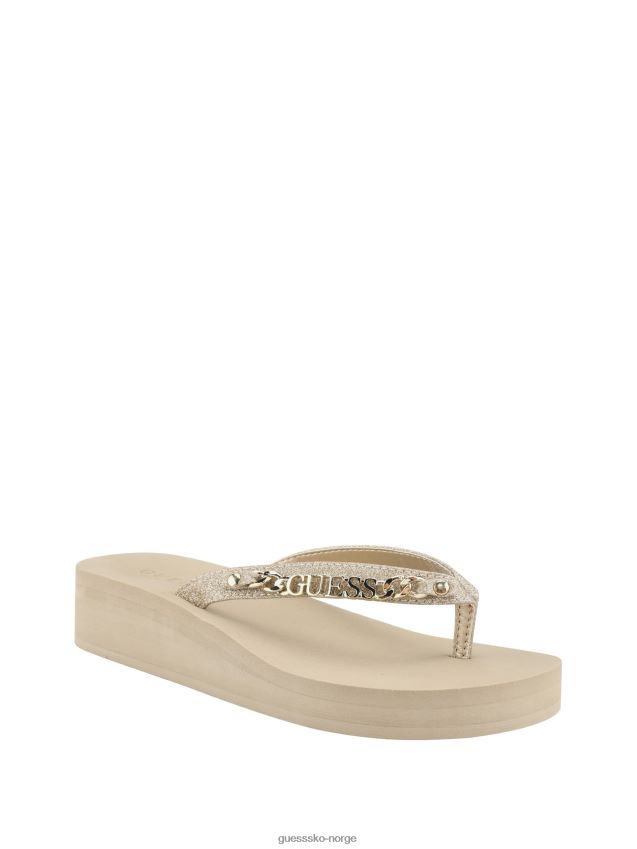 Guess mists plattform flip flop lys naturlig lys naturlig kvinner F0LJ807590