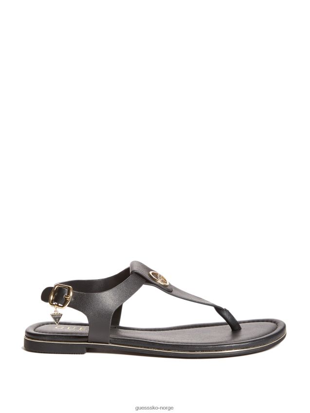 Guess svarte karamell-sandaler med t-rem svart kvinner F0LJ807507