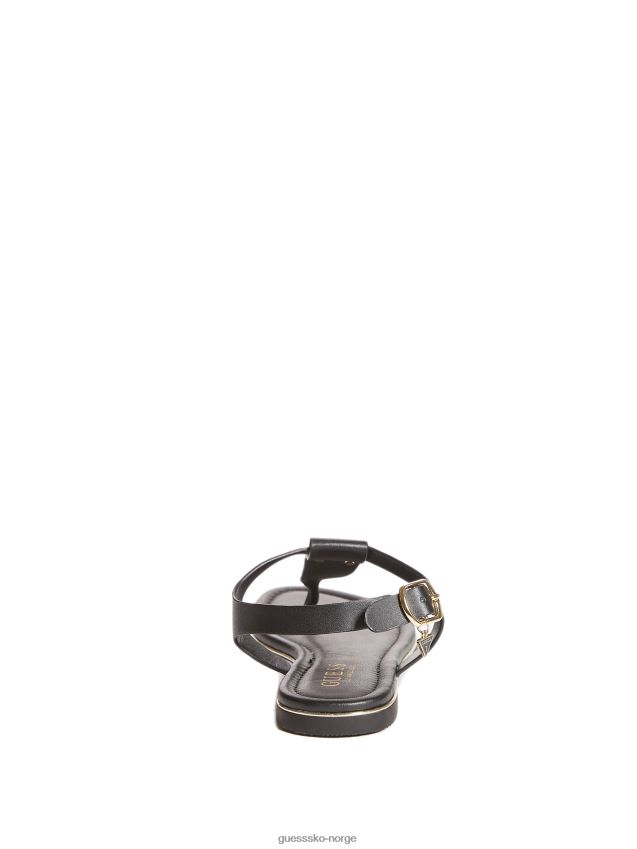 Guess svarte karamell-sandaler med t-rem svart kvinner F0LJ807507