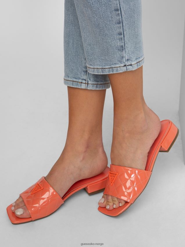 Guess talia triangle logo hæl glir åpen lilla åpen lilla kvinner F0LJ807572