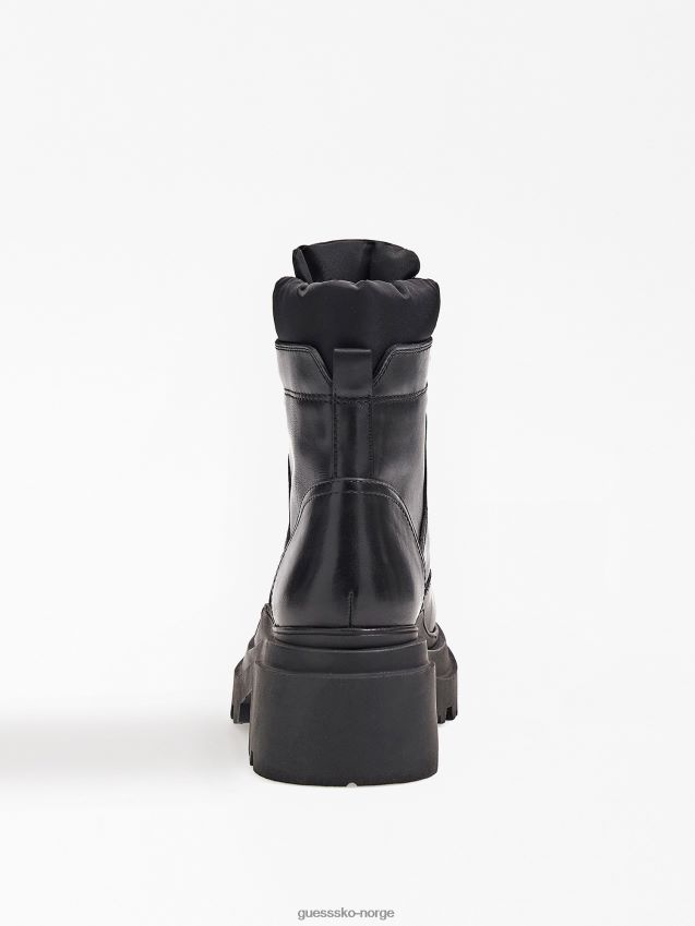 Guess Vaney kampstøvler i imitert skinn svarte svart kvinner F0LJ803089