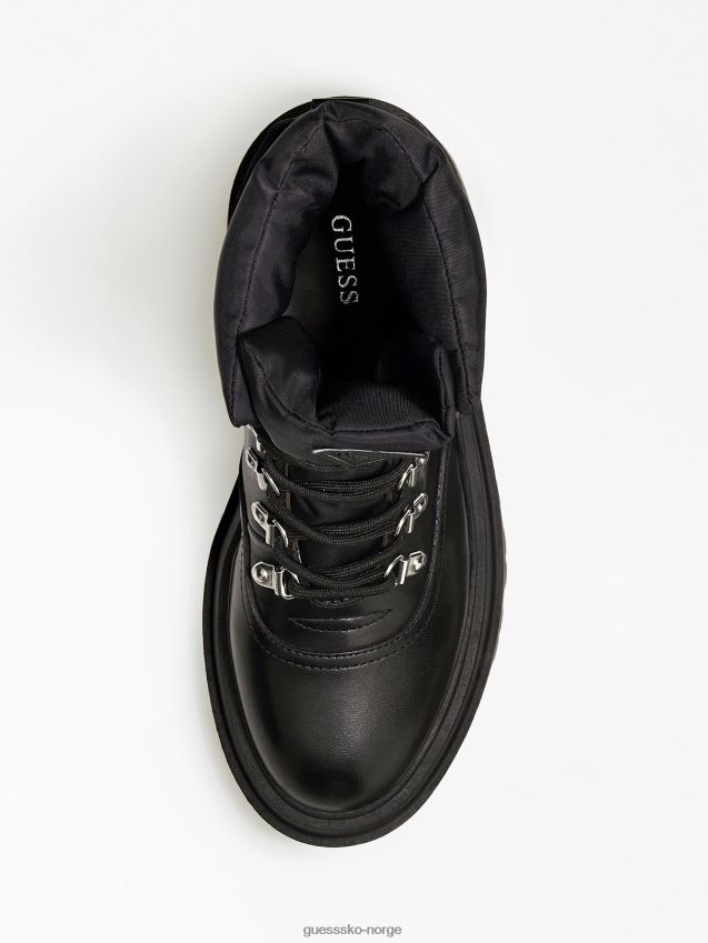 Guess Vaney kampstøvler i imitert skinn svarte svart kvinner F0LJ803089