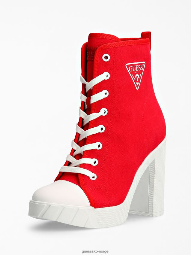 Guess ankelstøvlett med rød precious triangel-logo rød kvinner F0LJ803254