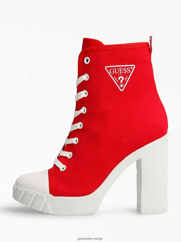 Guess ankelstøvlett med rød precious triangel-logo rød kvinner F0LJ803254
