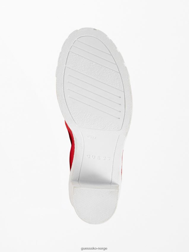 Guess ankelstøvlett med rød precious triangel-logo rød kvinner F0LJ803254